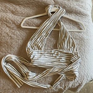 Free people striped wrap crop top